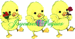 Gif animé joyeuses Pâques poussins